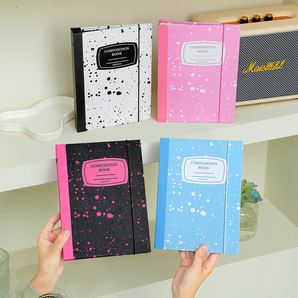 Splash Ink Simple A5 Loose-leaf Storage Book Mini Truck Card Binder 6 Holes Rope Journal Book