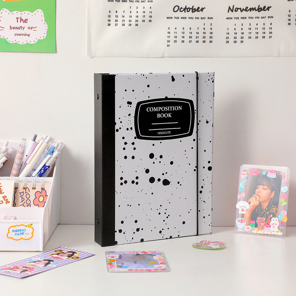 Splash Ink Simple A5 Loose-leaf Storage Book Mini Truck Card Binder 6 Holes Rope Journal Book